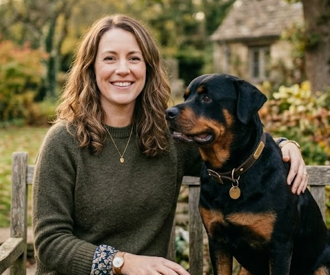 Jodi Shelton with her rottweiler.
